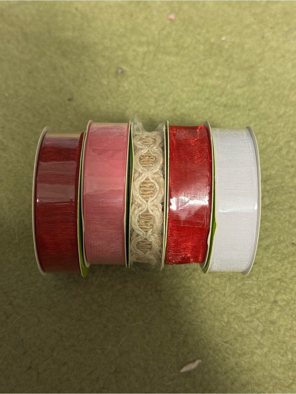 Decorative Craft Ribbon Set - Red, Pink, Natural, White